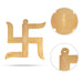 Swastik Wall Hanging - 4 x 3 Inches | Gold Polish Wall Hanger/ Wall Decor for Home & Office - Wall Hanging