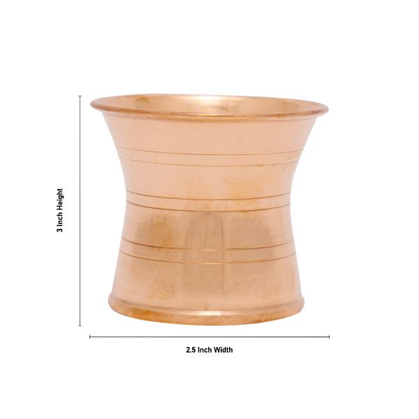 Pancha Patra - 3 x 2.5 Inches | Copper Panch Patra/ Panchapalli/ Panchamurt for Pooja - Panchapatra & Uddarani