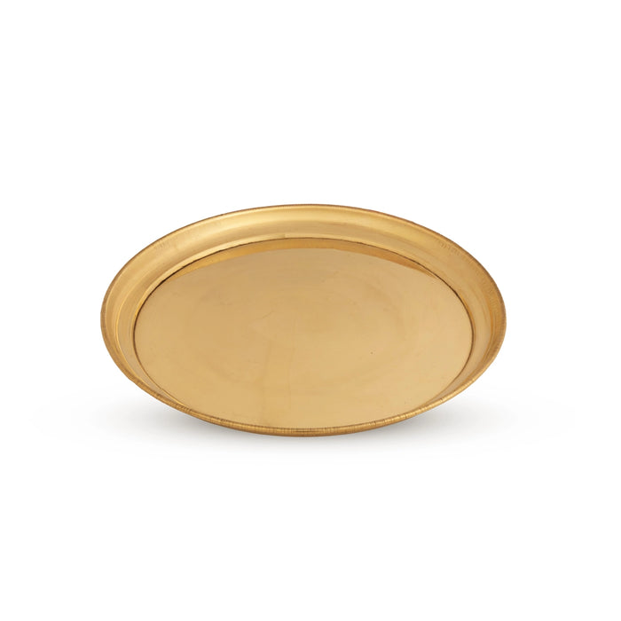 Brass Plate - 0.5 X 9 Inches | Halwa Thali Plate/ Pooja Plate/ Small Plate For Naivedyam And Pooja