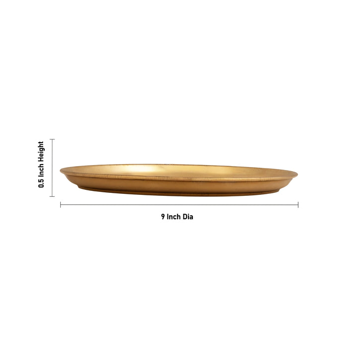 Brass Plate - 0.5 X 9 Inches | Halwa Thali Plate/ Pooja Plate/ Small Plate For Naivedyam And Pooja