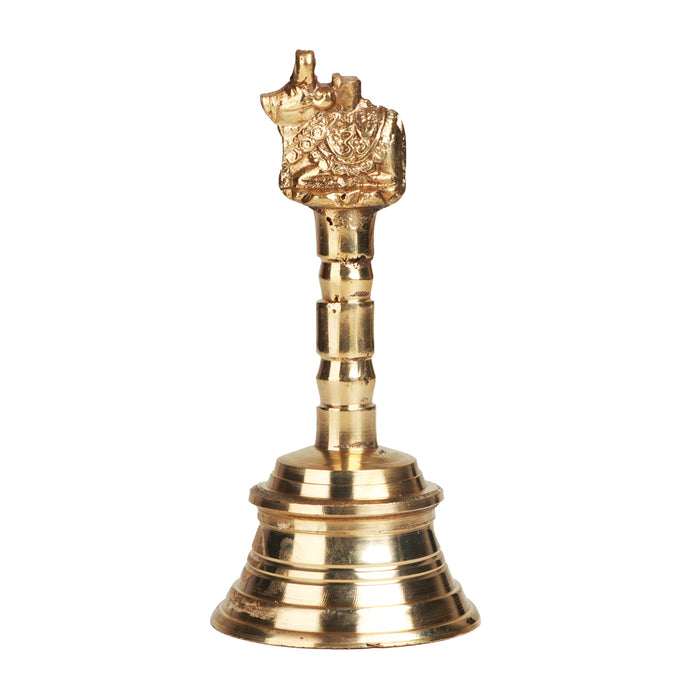 Hand Bell  - 4.5 Inches | Puja Bell/ Brass Bell/ Nandi Handle Ghanti for Home - Pooja Bells