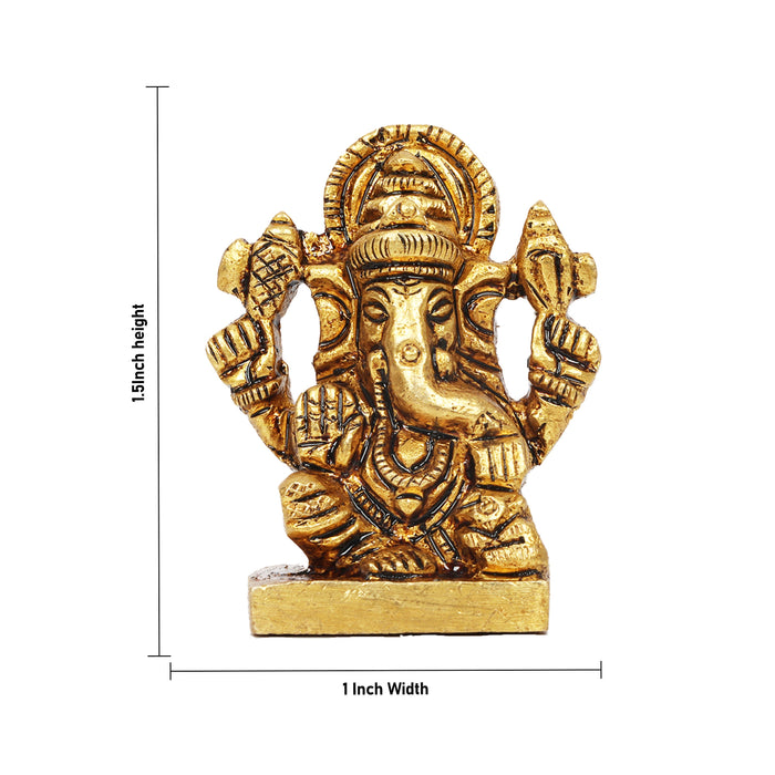 Ganesh Murti - Square - 1.5 Inches | Antique Statue / Vinayagar Statue/ Ganesha Idol for Pooja