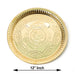 Brass Plate - 12 Inches | Pooja Plate/ Nagas Beading Design Thali Plate/ Thali Pooja for Home/ 400 Gms Approx - Pooja Plate & Tray