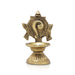 Brass Diya - 4 x 2.5 Inches | Shankh Diya/ Shank Lamp/ Antique Brass Vilaku for Pooja/ 260 Gms Approx - Karthik Deep