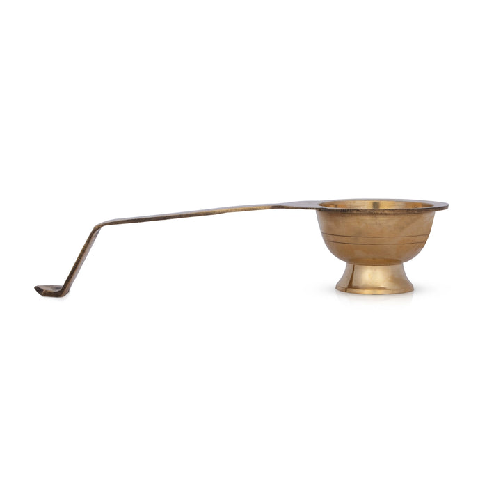 Brass Aarti - 1.75 x 8 Inches | Laddle Karpoora Burner/ Kapoor Arti for Pooja/ 175 Gms Approx - Kapur Aarti