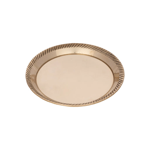 Brass Plate - 0.5 x 5 Inches | Pin Tray/ Pooja Stand/ Asan for Deity/ 150 Gms Approx - Pooja Plate & Tray