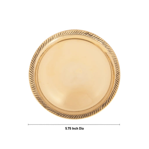 Pin Tray - 5.75 Inches | Pooja Stand/ Brass Plate/ Asan for Deity/ 190 Gms Approx - Pooja Plate & Tray