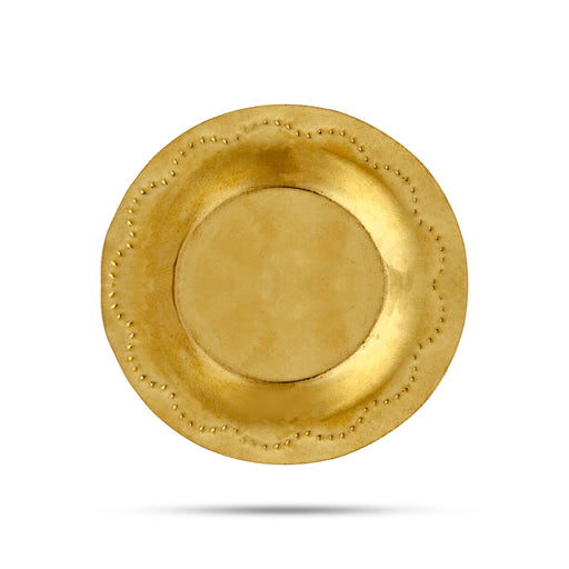 Brass Plate - 2.75 Inches Dia | Designed Thali Plate/ Pooja Plate/ Small Plate For Ritual Offerings And Pooja - Pooja Plate & Tray