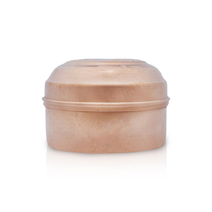 Pooja Box With Lid - 1.5 x 2.5 Inches | Storage Box/ Copper Box/ Jewellery Box for Home - Pooja Box & Paduka