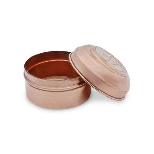 Pooja Box With Lid - 1.5 x 2.5 Inches | Storage Box/ Copper Box/ Jewellery Box for Home - Pooja Box & Paduka