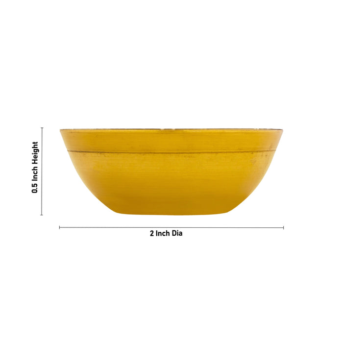 Brass Bowl - 0.5 x 2 Inches | Pooja Bowl/ Brass Cup for Home/ 15 Gms Approx - Bowls