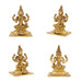 Ashtalakshmi Idol With Base Set - 5 x 4.5 Inches | Antique Brass Idol/ Sitting Ashtalaxmi Murti for Pooja - Brass Murties