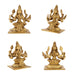 Ashtalakshmi Idol With Base Set - 5 x 4.5 Inches | Antique Brass Idol/ Sitting Ashtalaxmi Murti for Pooja - Brass Murties