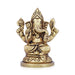 Ganesh Murti - 3 x 2.5 Inches | Antique Brass Idol/ Ganapati Idol for Pooja/ 295 Gms Approx - Brass Murties