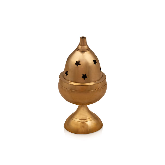 Nanda Deepam With Base - 5 x 2.5 Inches | Brass Lamp/ Nanda Vilakku/ Brass Pooja Diya for Home - Nanda Lamps & Pyali Lamps