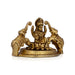 Gajalakshmi Idol Sitting On Flower Base - 2.5 x 3.75 Inches | Antique Brass Idol/ Gajalaxmi Murti for Pooja - Brass Murties