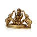 Gajalakshmi Idol Sitting On Flower Base - 2.5 x 3.75 Inches | Antique Brass Idol/ Gajalaxmi Murti for Pooja - Brass Murties