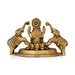 Gajalakshmi Idol Sitting On Flower Base - 2.5 x 3.75 Inches | Antique Brass Idol/ Gajalaxmi Murti for Pooja - Brass Murties