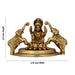 Gajalakshmi Idol Sitting On Flower Base - 2.5 x 3.75 Inches | Antique Brass Idol/ Gajalaxmi Murti for Pooja - Brass Murties
