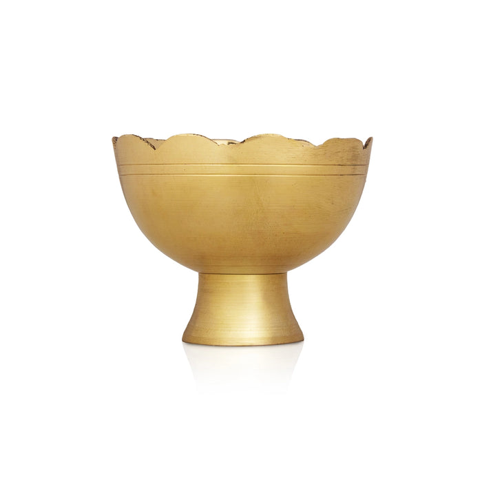 Pooja Cup - 1.5 x 1.75 Inches | Brass Lotus Design Bowl/ Pooja Bowl/ Brass Cup for Pooja Rituals
