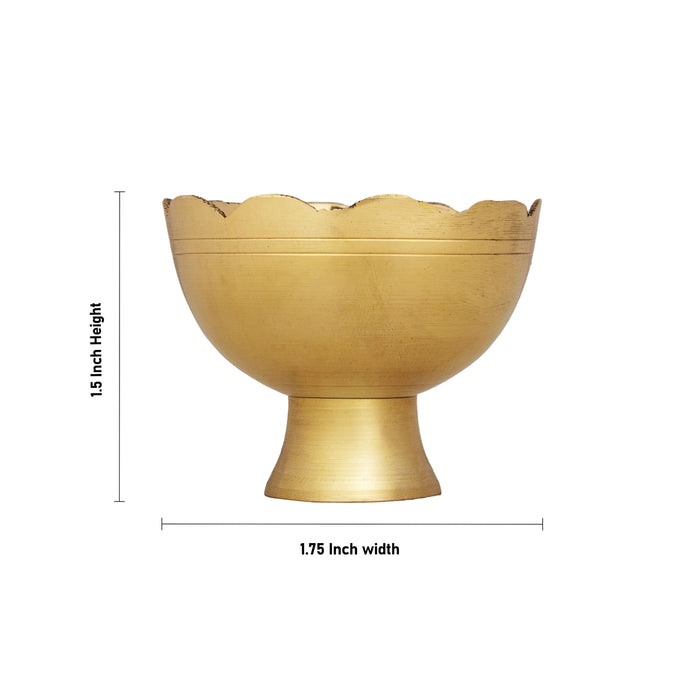 Pooja Cup - 1.5 x 1.75 Inches | Brass Lotus Design Bowl/ Pooja Bowl/ Brass Cup for Pooja Rituals