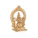 Saraswati Sitting on Base with Arch Murti - 9.5 x 7.5 inches | Panchaloha Idol / Vagdevi Statue for pooja - Panchaloha Murties