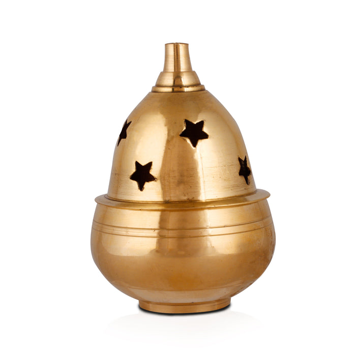 Brass Diya - Apple - 6 x 3 Inches | Nanda Deep/ Agal Vilakku/ Brass Lamp/ Brass Deepam for Pooja