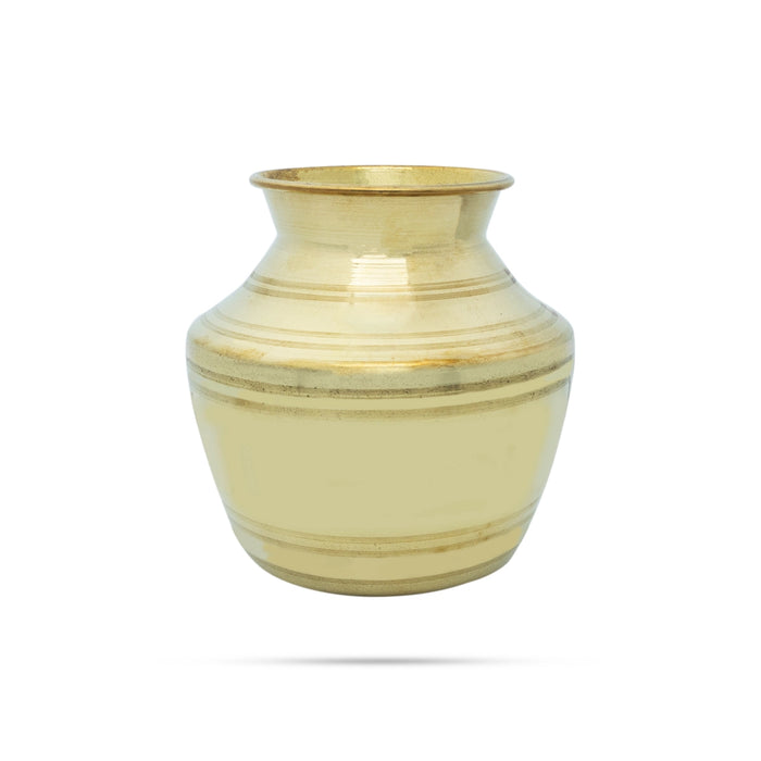 Brass Lota - 6.5 x 5.5 Inches | Chombu/ Brass Kalash/ Pooja Pot for Home - Kalash & Pooja Lota
