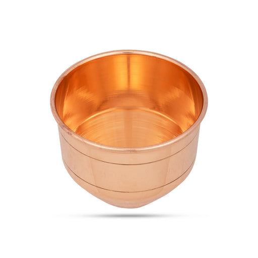 Copper Vattil - 3.5 x 4 Inches | Puja Patra/ Copper Bowl for Pooja/ 180 Gms Approx - Bowls