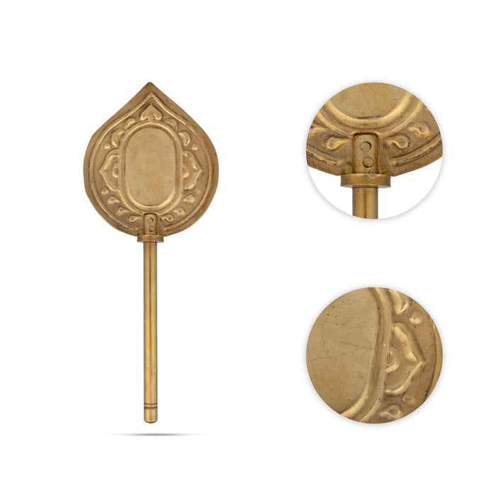 Shodashopachar Set - 9.5 Inches | Brass Shodashopachar Mirror for Pooja/ 160 Gms Approx - Pooja Accessories