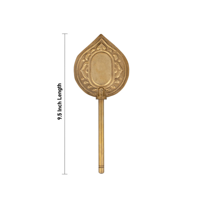 Shodashopachar Set - 9.5 Inches | Brass Shodashopachar Mirror for Pooja/ 160 Gms Approx - Pooja Accessories