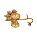 Panch Aarti Diya - 3 x 7.5 Inches | Brass Panch Mukhi Diya/ Pancharti Diya for Pooja/ 330 Gms Approx - Kapur Aarti