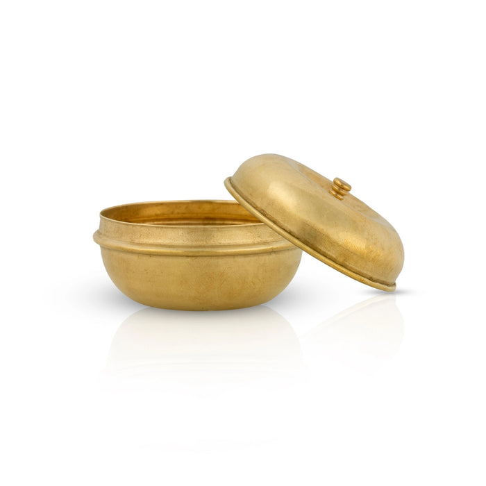 Kumkum Box - 1.75 x 2.25 Inches | Brass Kumkum Bharani/ Sindoor Pot/ Kumkum Pot for Home - Sindoor Box