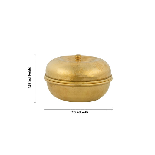 Kumkum Box - 1.75 x 2.25 Inches | Brass Kumkum Bharani/ Sindoor Pot/ Kumkum Pot for Home - Sindoor Box