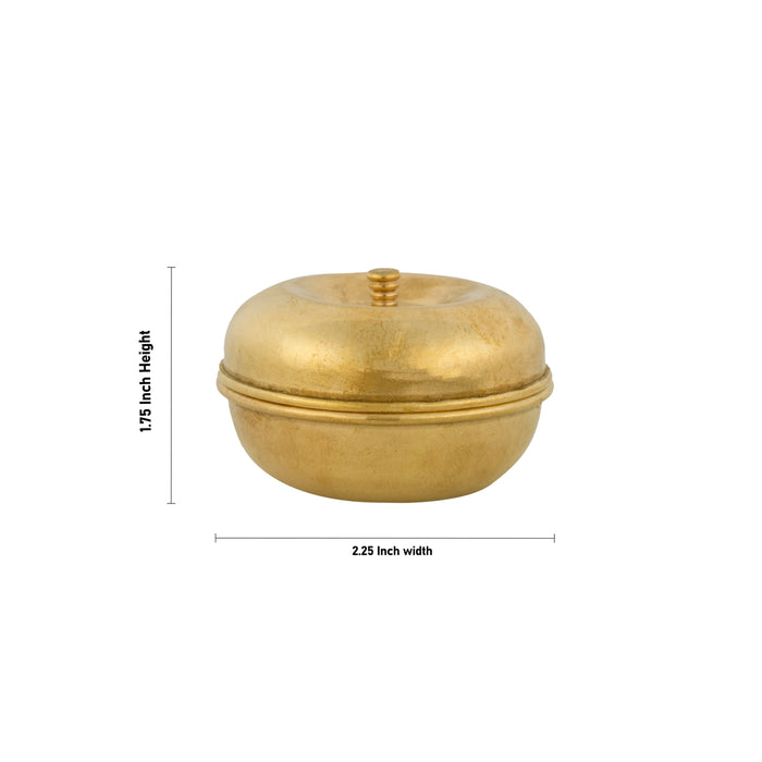 Kumkum Box - 1.75 x 2.25 Inches | Brass Kumkum Bharani/ Sindoor Pot/ Kumkum Pot for Home - Sindoor Box
