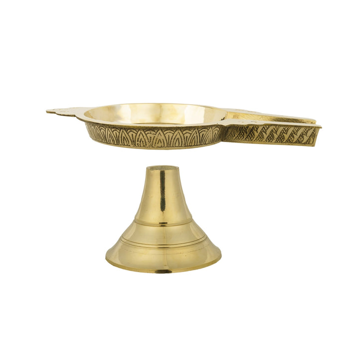Abhisheka Patra With Base - 4 x 12 x 7 Inches | Bronze Abhisheka Plate/ Abhishek Patra for Pooja - Abhishek Plate