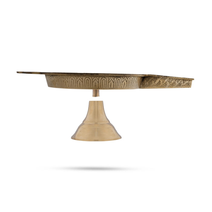 Abhisheka Patra With Base - 4 x 13 x 4.5 Inches | Bronze Abhisheka Plate/ Abhishek Patra for Pooja - Abhishek Plate