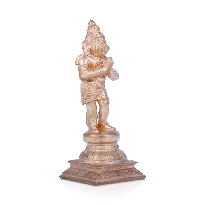 Anjaneya Statue - 4 x 1.75 Inches | Panchaloha Statue/ Standing Hanuman Statue for Pooja