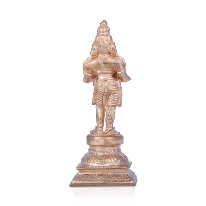 Anjaneya Statue - 4 x 1.75 Inches | Panchaloha Statue/ Standing Hanuman Statue for Pooja