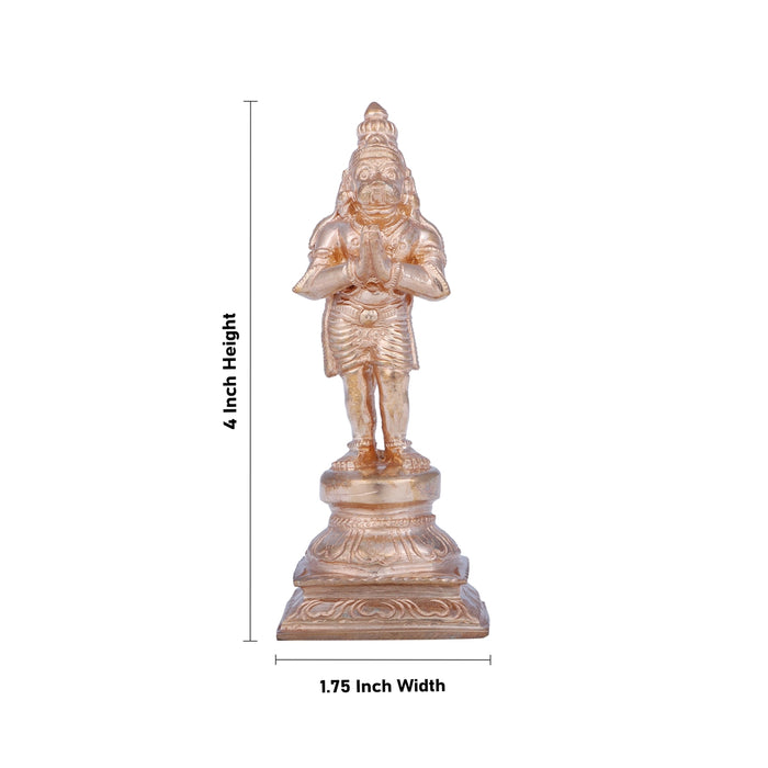 Anjaneya Statue - 4 x 1.75 Inches | Panchaloha Statue/ Standing Hanuman Statue for Pooja