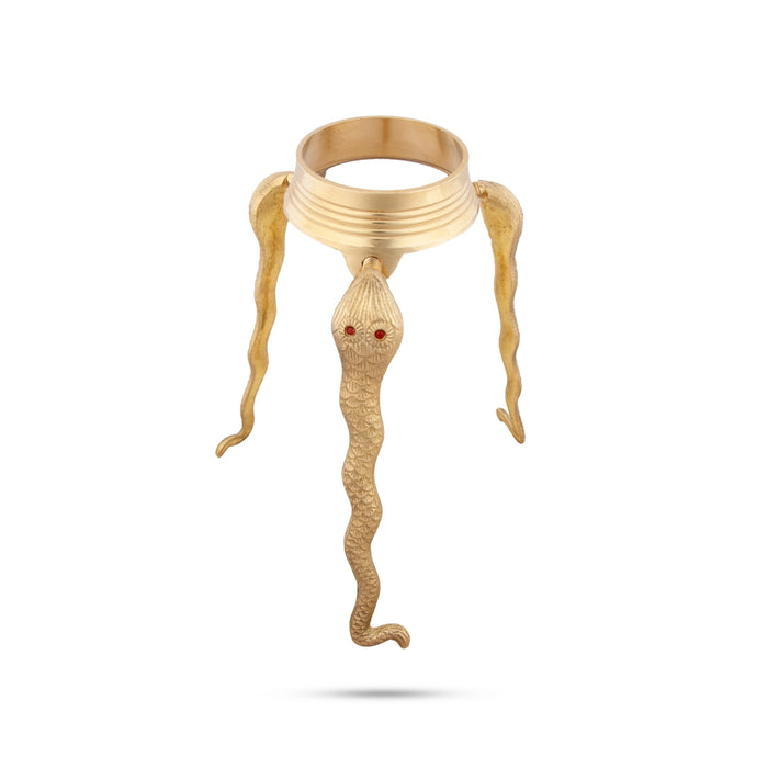 Jaladhari Stand - 6 x 5.5 Inches | Nag Shape Shivling Jaladhari Stand/ Brass Jaladhari/ Tripai Stand for Pooja - Abhishek Plate