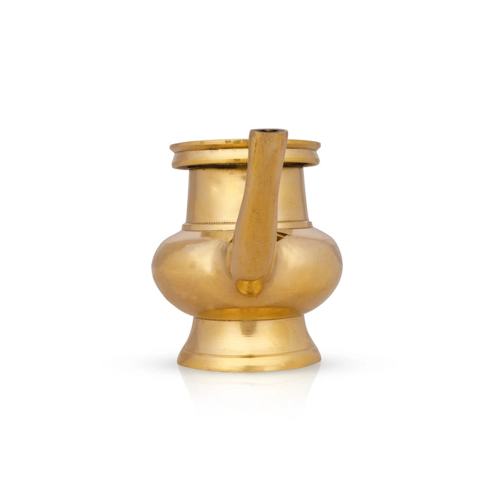 Brass Kindi - 2 x 3 Inches | Brass Kamandalam/ Brass Kalash For Pooja Rituals And Holy Water Offering - Kalash & Pooja Lota