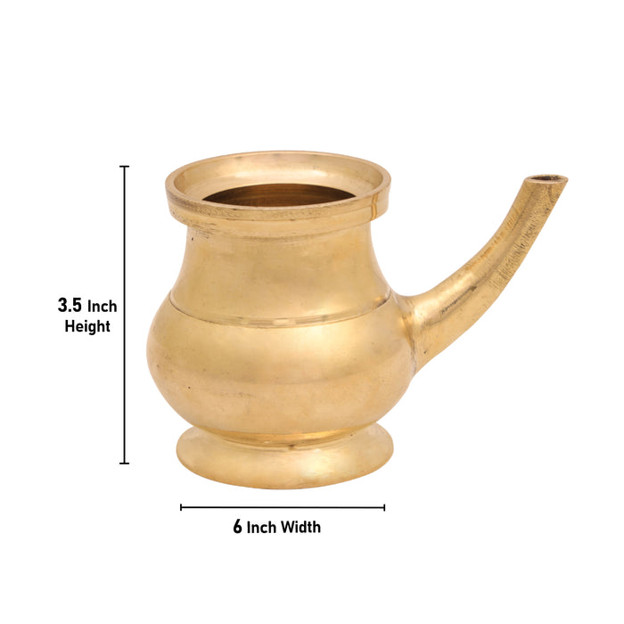 Kamandal  - 3.5  Inches |  Pooja Kindi/ Brass Kindi/ Kindi for Pooja - Kalash & Pooja Lota
