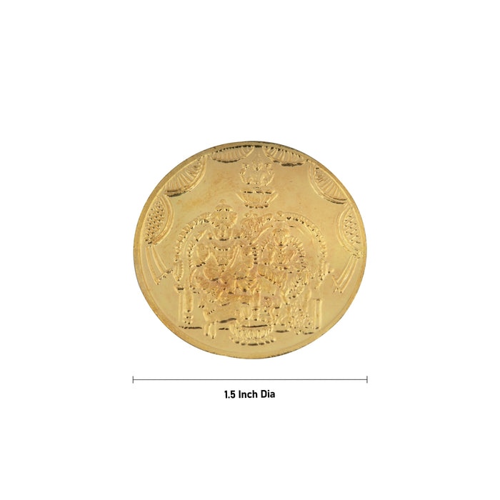 Lakshmi Kubera Coin - 1.5 Inches | Gold Polish Kubera Lakshmi Coin/ Single Coin/ Laxmi Kubera Coins for Pooja - Pooja Coins