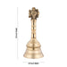 Hand Bell - 5.5 x 2.5 Inches | Shankh Chakra Handle Ghanti/ Pooja Bell/ Brass Bell for Home/ 330 Gms Approx - Pooja Bells