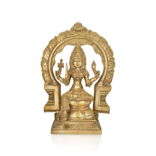 Mariamman Statue with Arch - 10 x 9 Inches | Antique Brass Idol / Mariamman Idol for Pooja - Brass Murties