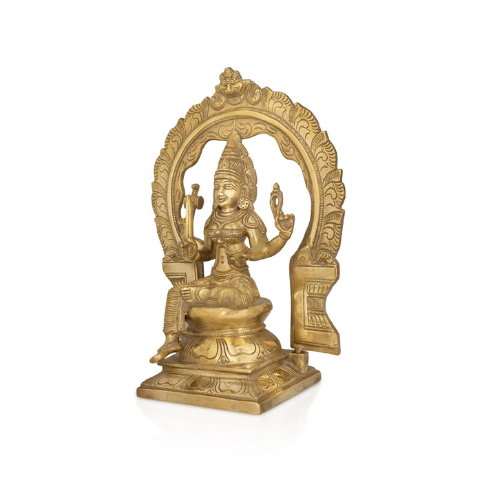 Mariamman Statue with Arch - 10 x 9 Inches | Antique Brass Idol / Mariamman Idol for Pooja - Brass Murties
