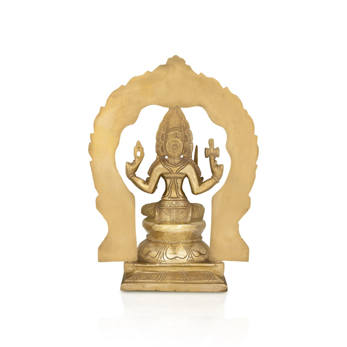 Mariamman Statue with Arch - 10 x 9 Inches | Antique Brass Idol / Mariamman Idol for Pooja - Brass Murties