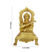 Saraswati Murti With Arch - 9 x 5 Inches | Antique Brass Idol/ Saraswati Idol Sittting On Chowki for Pooja/ 2.200 Kgs - Brass Murties