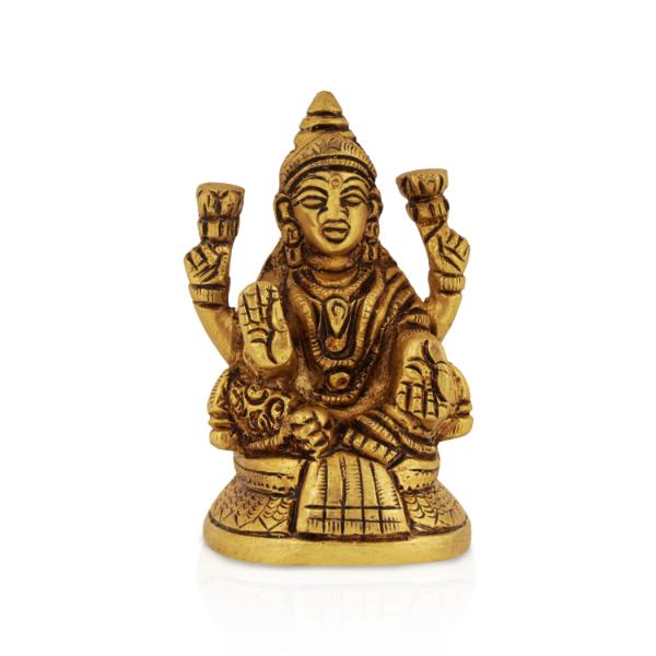 Laxmi Murti  - Goal Base - 3 x 2 Inches | Brass Idol/ Lakshmi Idol/ Lakshmi Murti/ Lakshmi Statue for Pooja - Brass Murties